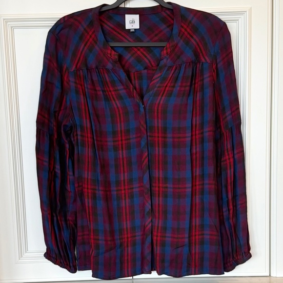 Cabi Carolling Shirt – Plaid Popover Blouse – Size M - Picture 1 of 4